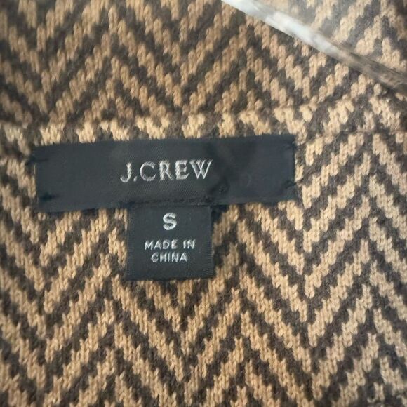 J Crew Sophie open-front sweater-blazer in chevron Heather coffee khaki size S - Picture 2 of 5